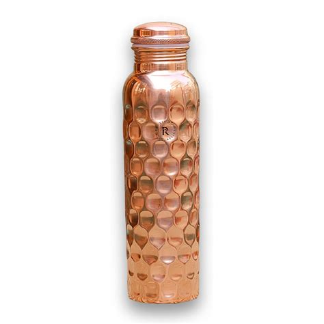 RUSTIC RELICS Pure Copper Water Bottle - 1L Hand Made | Diamond Design ...
