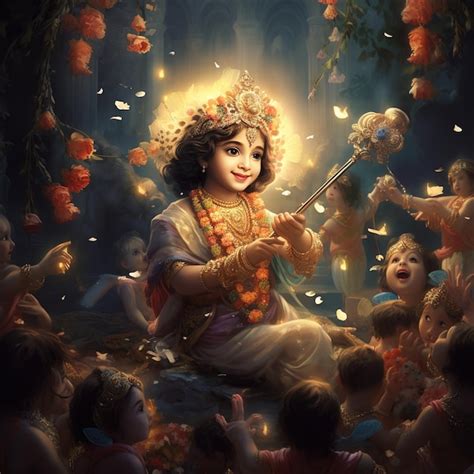 Lord krishna and playing flute on the occasion of janmashtami festival ...
