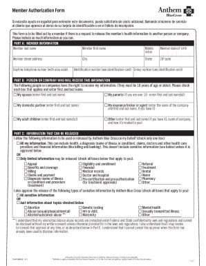 2018-2026 Anthem Member Authorization Form - Fill Out, Sign & Share ...