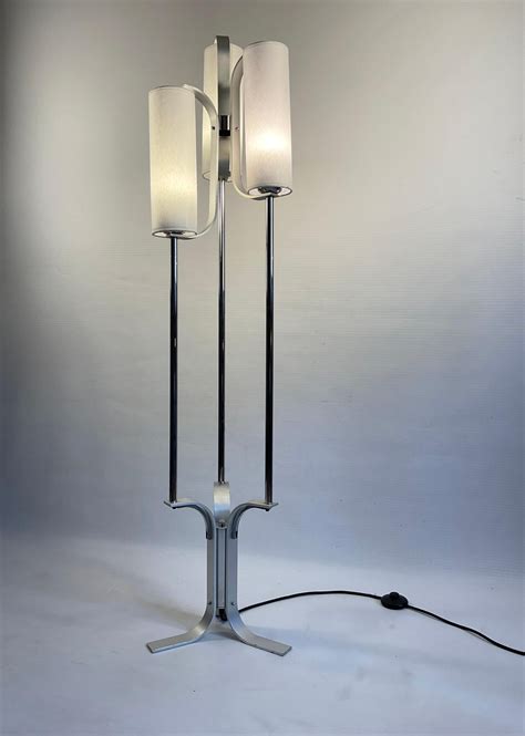 1970s Floor Lamp with Four Parchment Lampshades For Sale at 1stDibs
