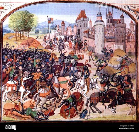 Battle of Crecy, France, August 1346 . A major engagement of the ...