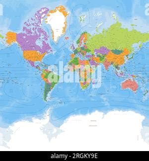 Vector Mercator Projection World Map 的图像结果