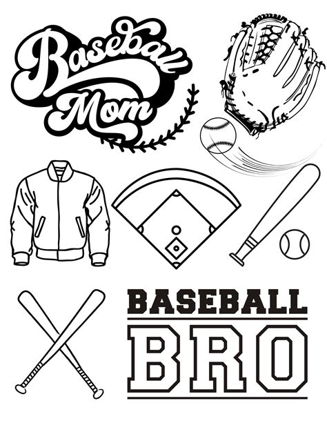 Baseball Printable Coloring Pages