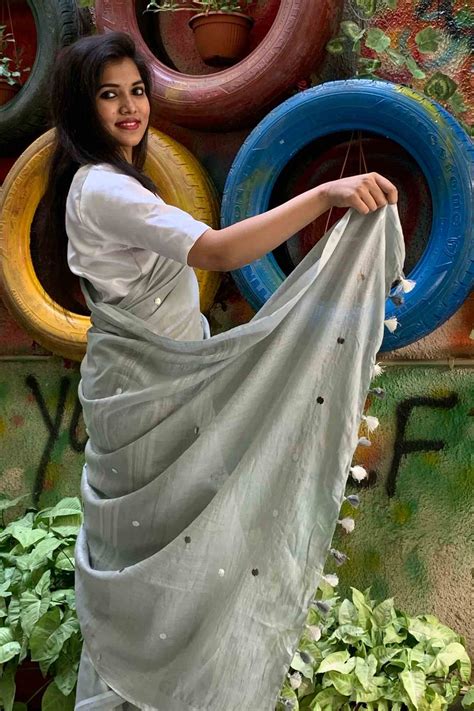 Silver bhagalpuri linen silk with sequin all over wrap in 1 minute ...