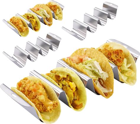 Amazon.com: Large Taco Holder for 4 Tacos, U-shaped Stainless Steel ...
