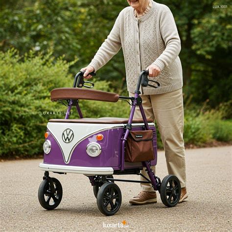 LUX.1001 Relive the Retro Charm: Vintage Volkswagen Bus Walker for Seniors - LuxArts