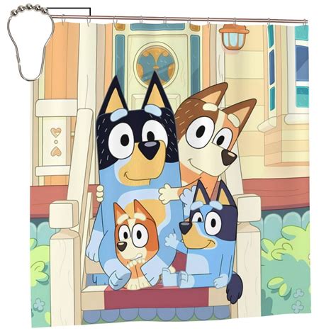 Masiiu Bluey Print Shower Curtain 72x72in Waterproof for Bathroom Decor ...