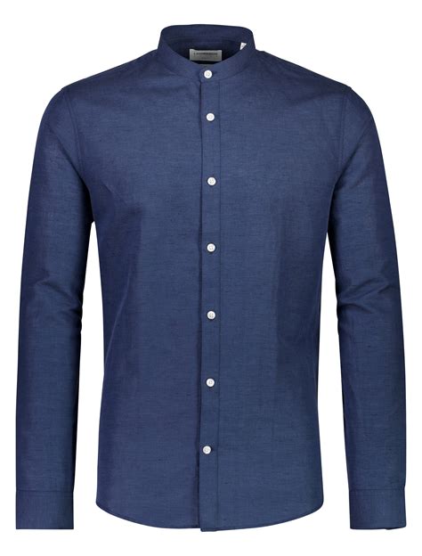 Shop Lindbergh Men Solid Mandarin Collar Shirt Online – Iconic India