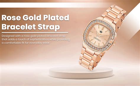 Buy CRESTELLO Rose Gold Plated Bracelet Analog Wrist Watch for Women ...