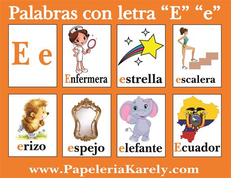 Palabras con la letra E Actividades y ejemplos para niños - ryanyoder