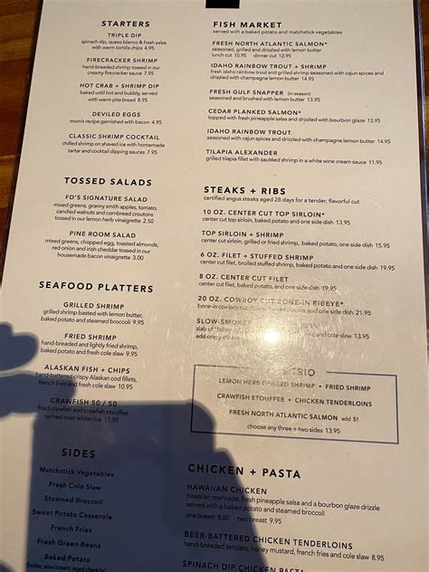Menu at FD's Grillhouse steakhouse, Tyler, S Broadway Ave #494