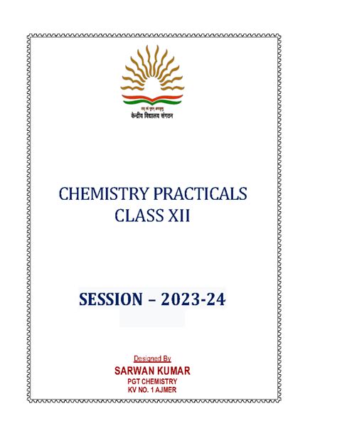 Chemistry Practicals Class XII: Titration and Functional Group ...