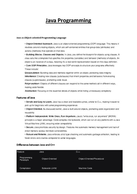 Java Programming New - Java Programming Java as Object-oriented ...