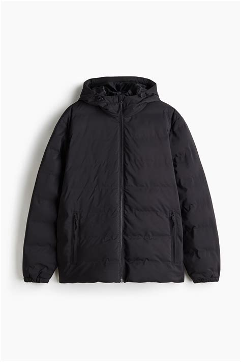 Men’s Black Regular Fit Water-repellent puffer jacket | H&M IN