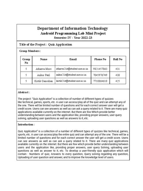 Image result for Android App Report Example