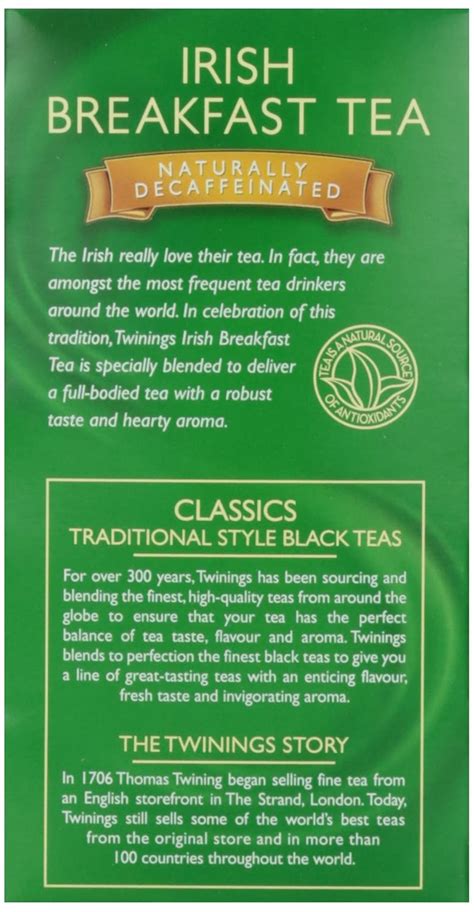 Buy Twinings Tea Irish Breakfast Tea, Decaf, 20 ct Online at Lowest ...