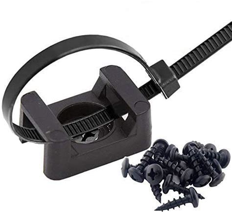 Buy 50 Pcs Black Cable Tie Base Saddle Type Wire Holder, Cable Zip Ties ...