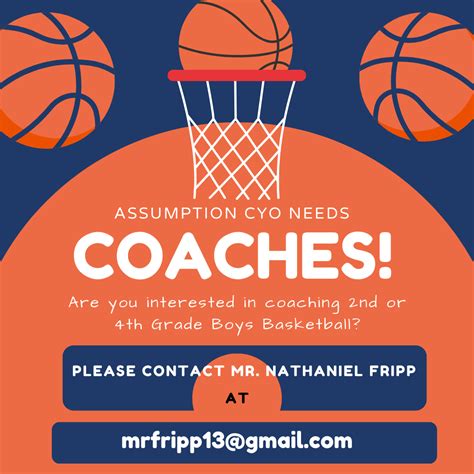 CYO Basketball Needs Coaches | Assumption School