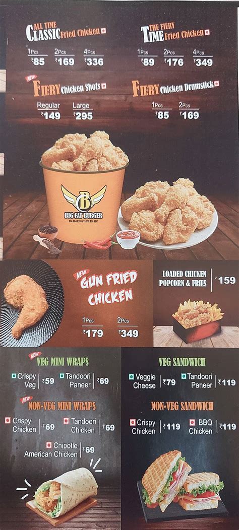 Menu at Big fat burger vadavalli, Coimbatore, 2/1