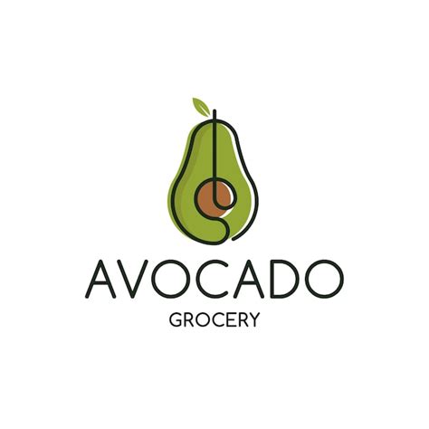 Avocado grocery logo template | Premium Vector