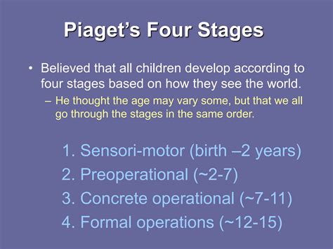 Jean Piaget Theory Of Cognitive Development | PPT