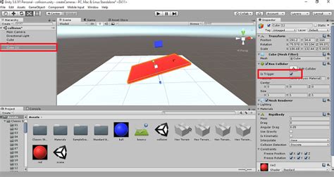 Collision Unity 3D 的图像结果