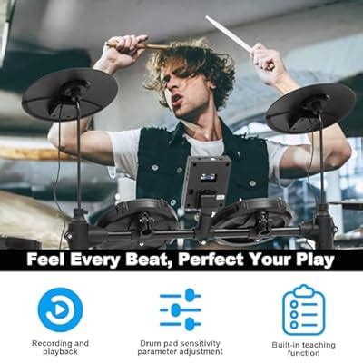 RVONE Electric Drum Set with Kick Hammer Pedal and 9 India | Ubuy
