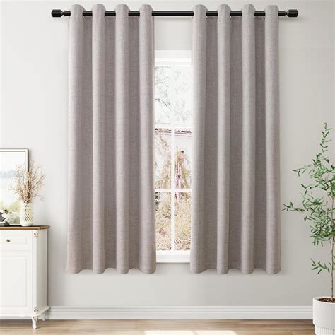 Amazon.com: Joywell Natural Flax Linen Full Blackout Curtains 63 Inches ...