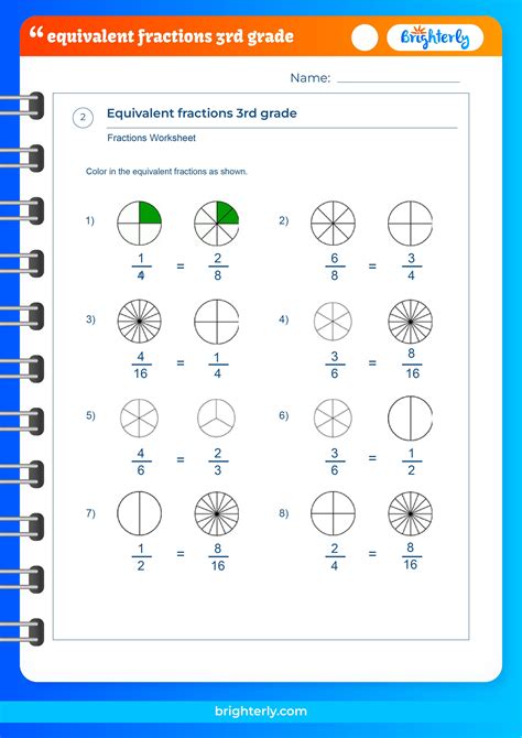 FREE 3rd Grade Equivalent Fractions Worksheets [PDFs] Brighterly