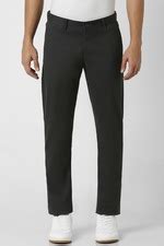 Buy Men Grey Solid Slim Fit Trousers Online - 39683980 | Van Heusen