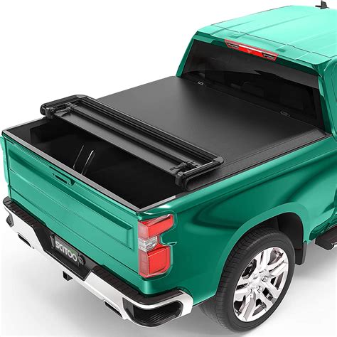 SCITOO Soft Tri Fold Tonneau Cover 5'5"FT Fit for Ford F-150 F150 2004-2021 with 5.5ft Bed Truck ...