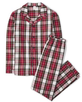 Adult Matching Family Long Sleeve Plaid Flannel Pajamas - Gymmies ...