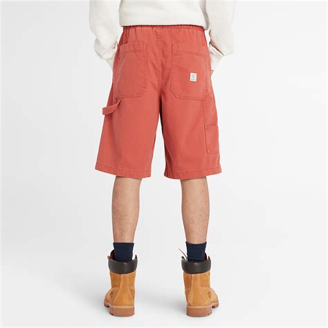 Heavy Twill Carpenter Shorts for Men in Red