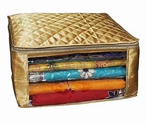 Kuber Industries 6 Piece Satin Saree Cover Set, Gold (SC313) : Amazon ...
