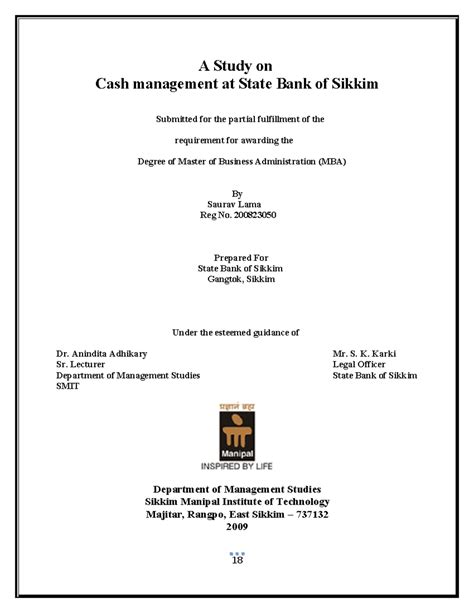 Final Project Report on Cash Management - MBA (200823050) - Studocu