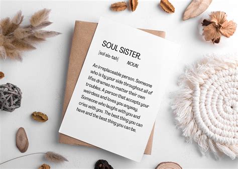 Soul Sister Definition Card, BFF for Life, Friendship Birthday Card ...