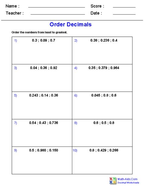 Image result for Order of Operations with Decimals Worksheet
