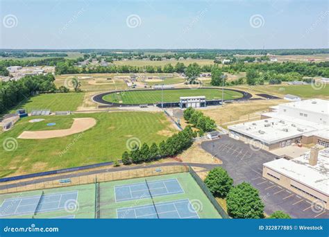 Aerial View of the Athletic Complex at Edwardsburg High School in ...