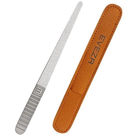 EVEZR 7 Inch Diamond Nail File With Travel Case Stainless Steel 120 ...