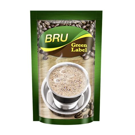 Bru Green Label Filter Coffee Powder 500 Gram Bag, Lightly Roasted ...
