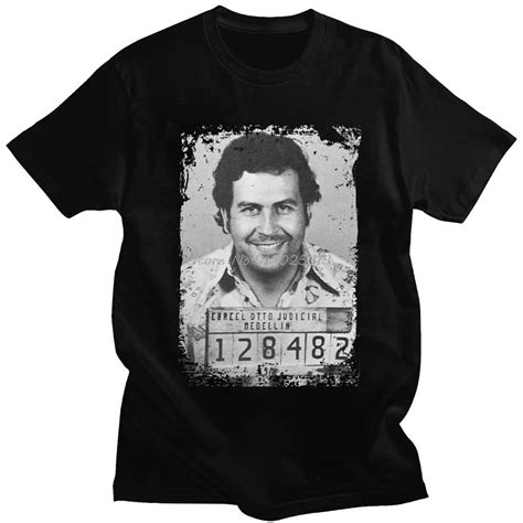 Vintage Pablo Escobar T Camisa Masculina Algodão Macio Casual Camisa De ...