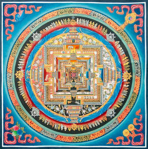 Kalachakra Mandala with Auspicious Symbols