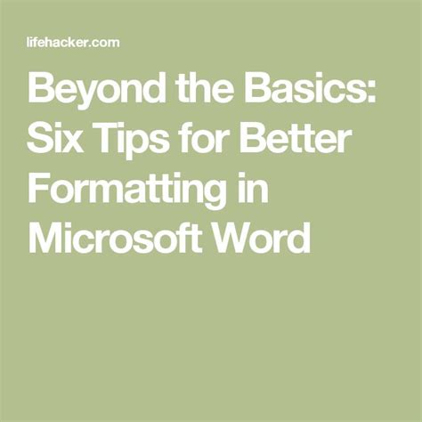 Image result for Word Formatting Tips