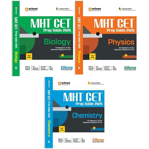 Arihant Mht Cet Prep Guide 2025 Physics Chemistry Biology Combo ...
