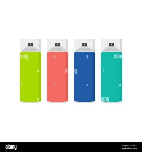 Colorful spray paint can in flat cartoon style isolated on white ...