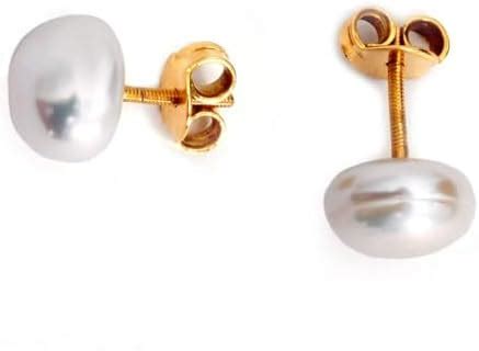 Buy 18Kt Yellow Gold Pearl Stud Earrings – 0.90 gms Gold, 6.60 Cts ...