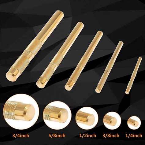 Brass Drift Punch Set, 25075 25076 25077 Brass Punches 5 Piece with 1/4 ...