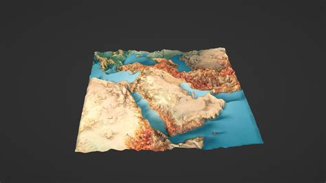 3D model Middle East Map Topography VR / AR / low-poly | CGTrader