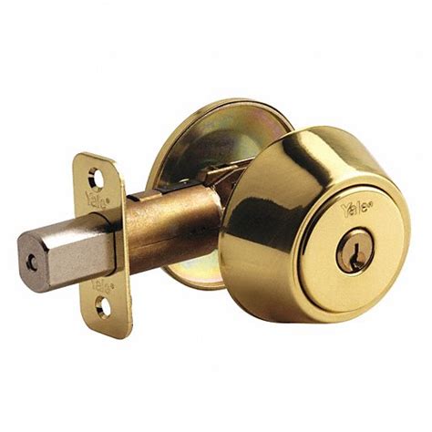 YALE, Cylindrical, 1 3/8 in Door Thick - Max, Deadbolt Lock - 49XU71 ...