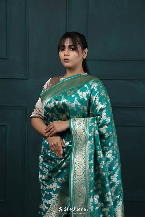 Buy Floral Banarsee Silk Saree Online | Singhania's